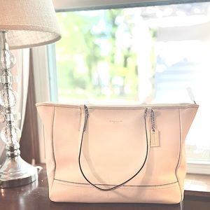 Coach White Leather Tote